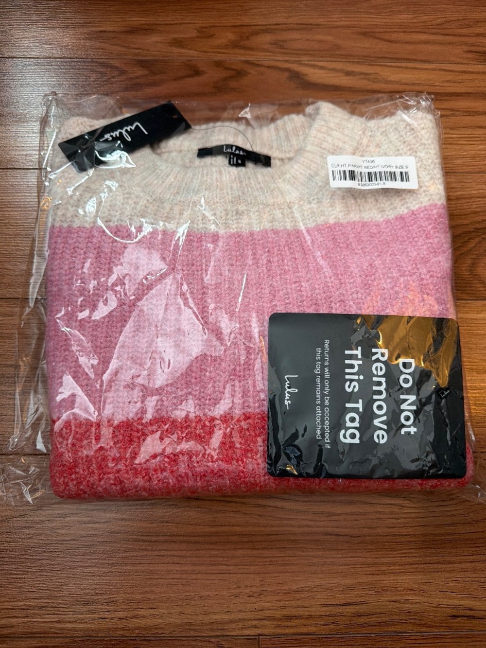 Lulus Pink/Red/Ivory Sweater